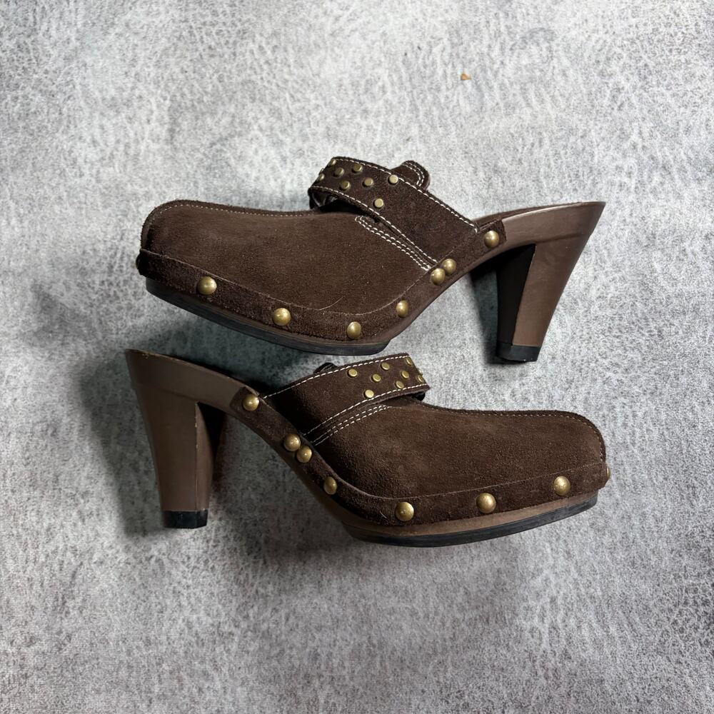 Vintage Brown Suede Ana Mule Heels - Picture 3 of 6